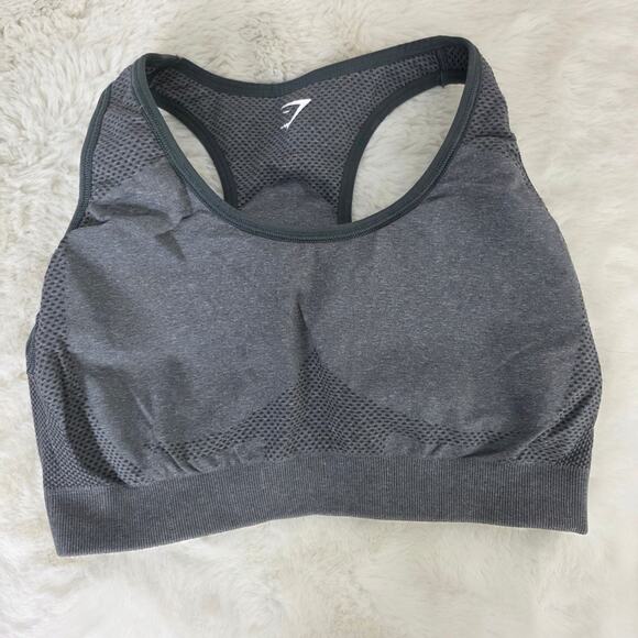 Gymshark Gray Racerback Seamless Padded Sports Bra - Picture 9 of 9
